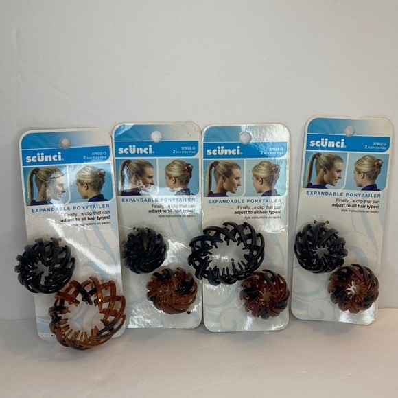 Scunci Expandable Adjustable Ponytailer Bun Clip Brown Black - Picture 1 of 9